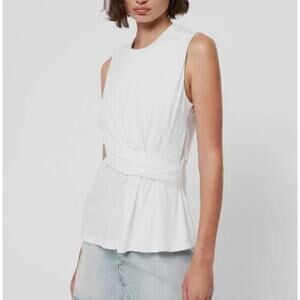 All Saints Limera White Sleeveless Cotton Crewneck Tank Top Size XS